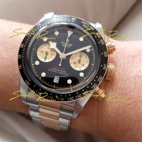 tudor chrono acciaio oro|Tudor Black Bay Chrono S&G .